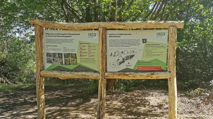 Klettergebiet Morgenbachtal: Neue Schilder | © Heinz Nold, DAV Mainz